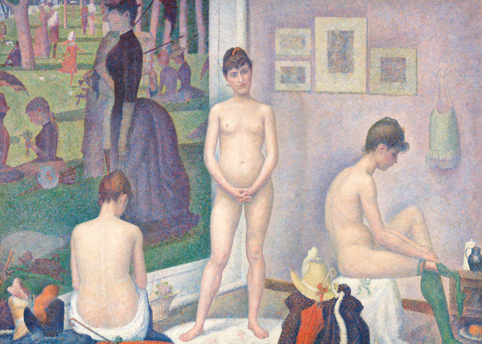 This is an image of Georges Seurat's 'Models (Poseuses),' 1886-1888