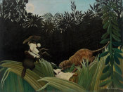 Henri Rousseau - Scouts Attacked by a Tiger (Éclaireurs attaqués par un tigre), 1904