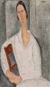 Amedeo Modigliani - Madame Hanka Zborowski Leaning on a Chair (Madame Hanka Zborowski accoudée à une chaise), 1919