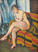 Suzanne Valadon - Nude Sitting on a Sofa, 1916