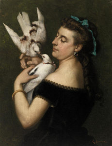 Gustave Courbet - Woman with Pigeons, mid-1860s