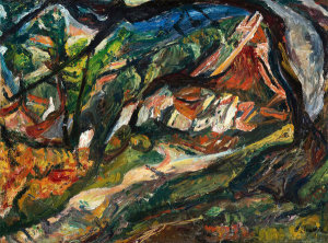 Chaïm Soutine - Landscape with House and Tree (Paysage avec maison et arbre), c. 1920–21