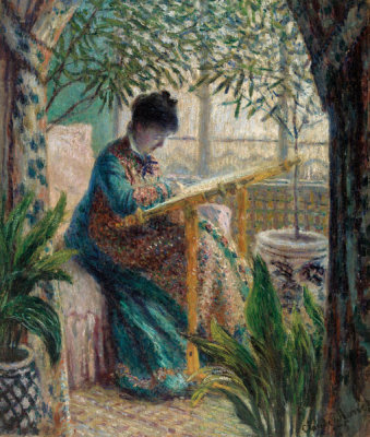 Claude Monet - Madame Monet Embroidering (Camille au métier), 1875