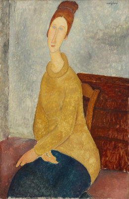 Amedeo Modigliani - Jeanne Hébuterne with Yellow Sweater, 1918–19