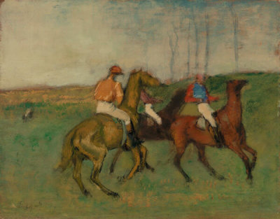 Edgar Degas - Jockeys and Race Horses, c. 1890–1895