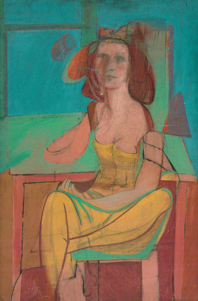 Seated Woman, c. 1940 by Willem de Kooning - Paper and Canvas Print